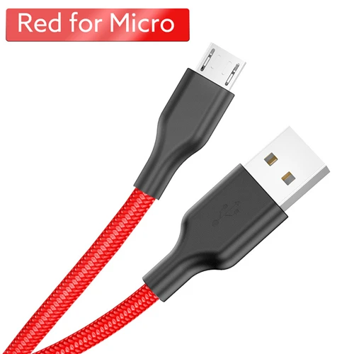 Red for Micro AIFFECT Micro USB кабель для синхронизации данных usb кабель для зарядки samsung huawei Xiaomi LG Andriod USB кабель для зарядного устройства 1 м 2 м шнур - Цвет: Red for Micro