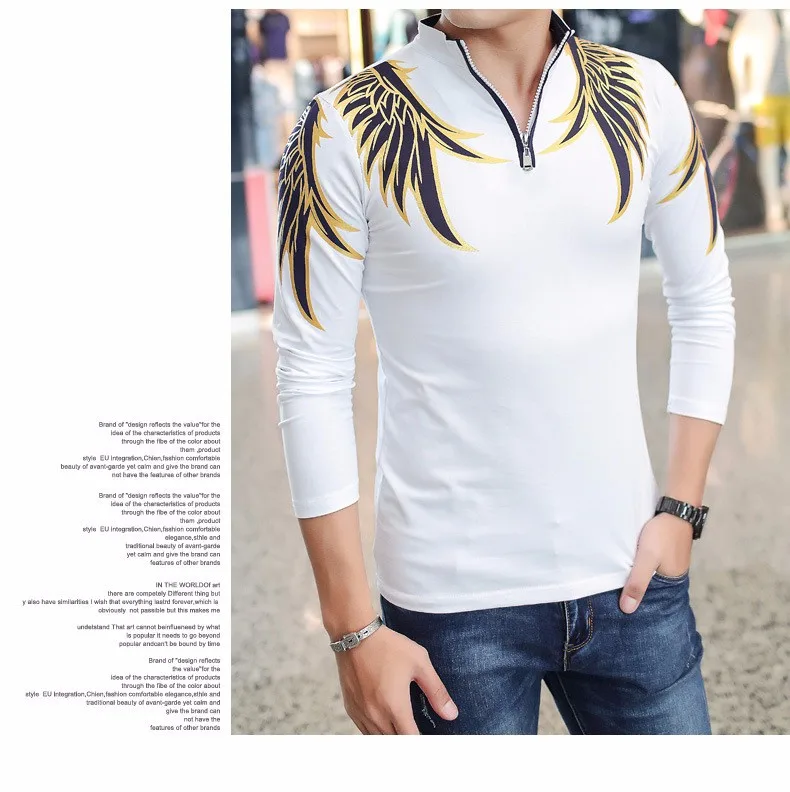 Новинка, модные мужские рубашки-поло из хлопка, облегающие рубашки Camisa Polo с принтом, повседневные рубашки с длинными рукавами, Camisetas, брендовая одежда, MT551