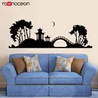 Японская пагода дерево мост Япония ночь Искусство Наклейка на стену домашний декор для гостиной природа наклейки росписи интерьера Decoraton 3478