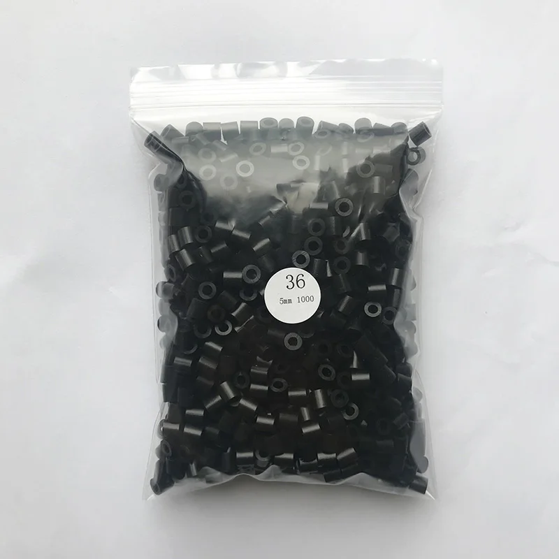 Black Color 36 1000 Beads/Bag 5mm Perler Artkal Beads 37 Colors Available Material Bag DIY Cartoon Making Tube Colorful Beads Educational Toys - Цвет: Black Color 36