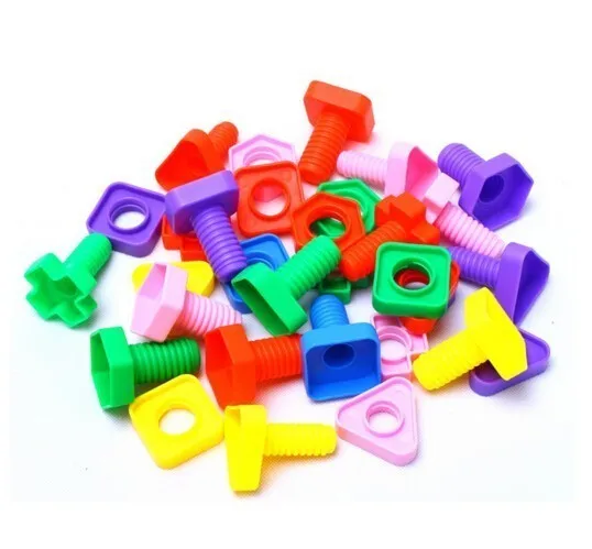 4pairs/lot Screw Building Blocks Plastic Insert Nut Shape For Children Educational Toys Scale Models Unisex Wood Multiple | Игрушки и