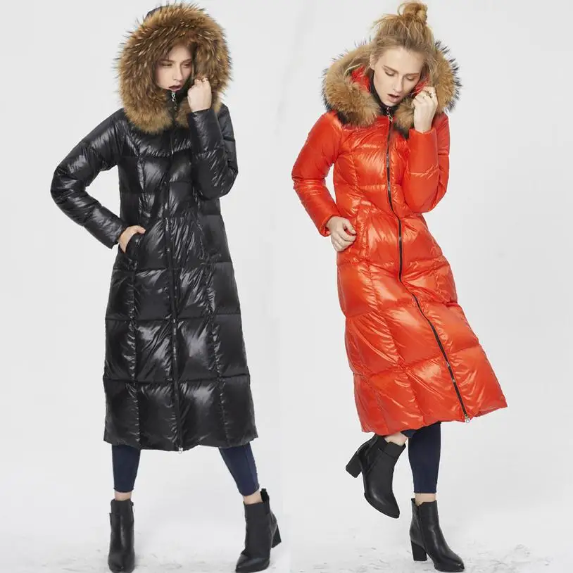 Женское зимнее пальто с капюшоном и воротником из меха енота|parka parka|parka womenparka coat |