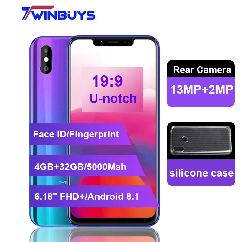 MEIIGOO S9 6 18 &quot19:9 Notch экран мобильного телефона Android 8 1 5000 mAh MTK6750T Octa Core 4 GB + 32 13MP 4G LTE