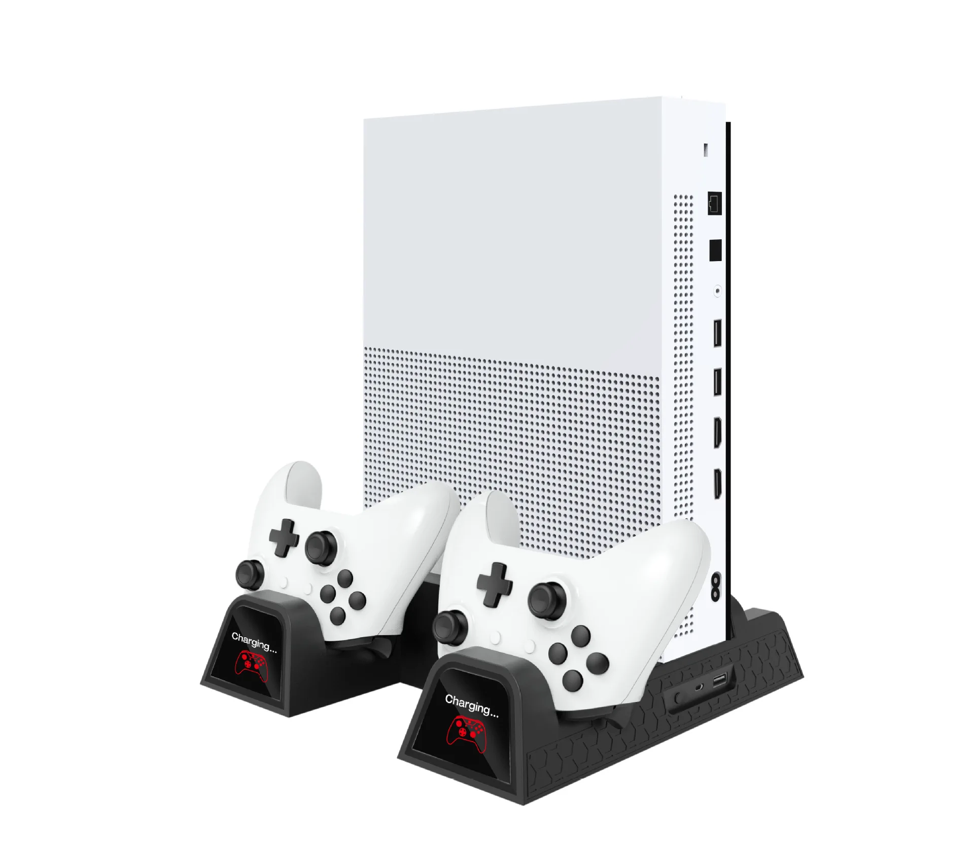

Vertical Cooling Stand for Xbox ONE/One S/One X Cooler Fan with 2pack 600mAh Batteries,Games Storage, Dual Controller Charging