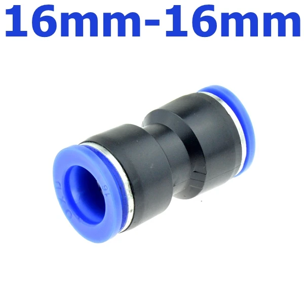 16mm-16mm Воздушный пневматический шланг диаметром 10 мм, 8 мм, 6 мм, 12 мм, 4 мм, 16 мм, одним нажатием на прямой газовый фитинг, пластиковые быстроразъемные фитинги - Цвет: 16mm-16mm