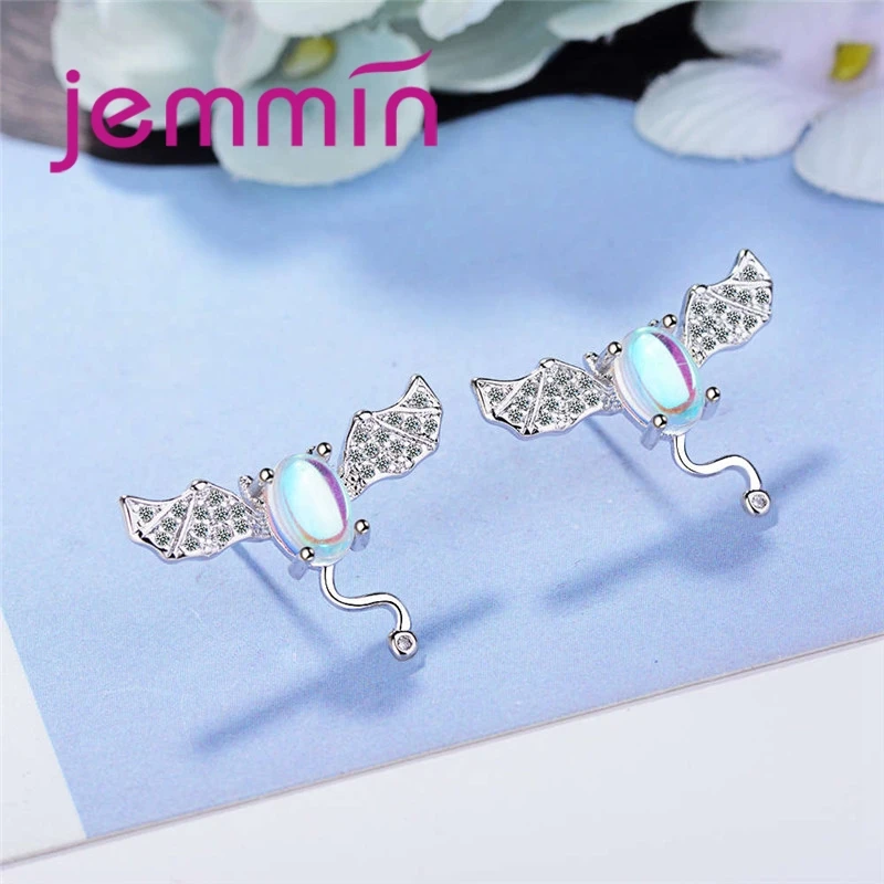 Новые яркие серьги-гвоздики с летучей мышью для девочек/женщин лучшие подарки