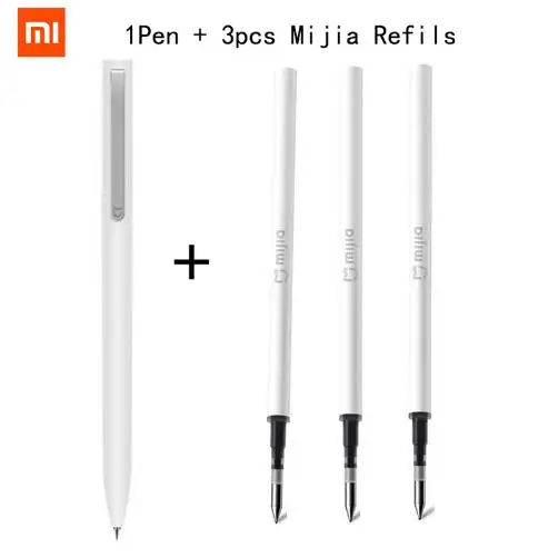 Xiaomi Mijia Sign Pens 9,5 мм ручки для подписи PREMEC гладкие швейцарские Refill MiKuni японские чернила добавить Mijia ручки Черный Refill D5 - Цвет: pen with 3 black ink