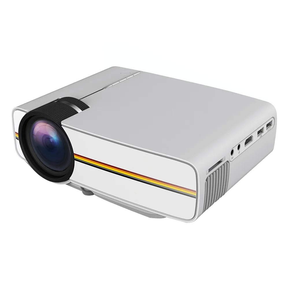 White PC Твердый чехол для переноски мини-проектор мобильного телефона YG-400 1000 люмен 800*480 Поддержка 1080P USB HDMI мини светодиодный проектор светодиодный Apr25 - Комплект: White
