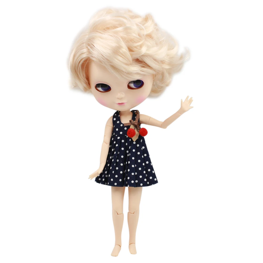 Куклы Blyth Joint № 3139 Короткие вьющиеся белые волосы с челкой регулируемые глаза 4