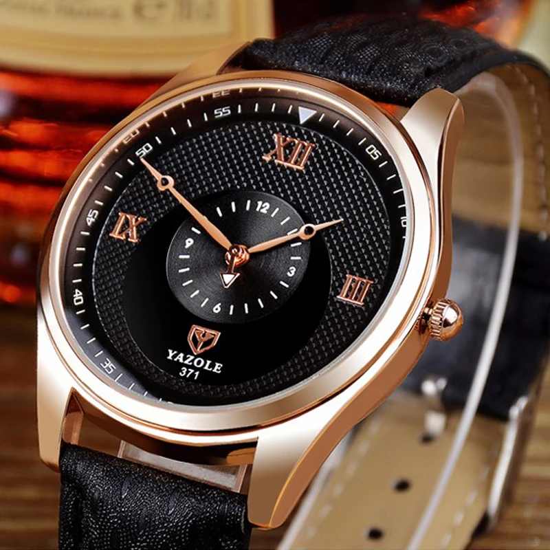 

Men's Watches Yazole Top Brand Luxury Famous Watch Men leather Wristwatch Male Clock Quartz-watch Sport Watch Relogio Masculino