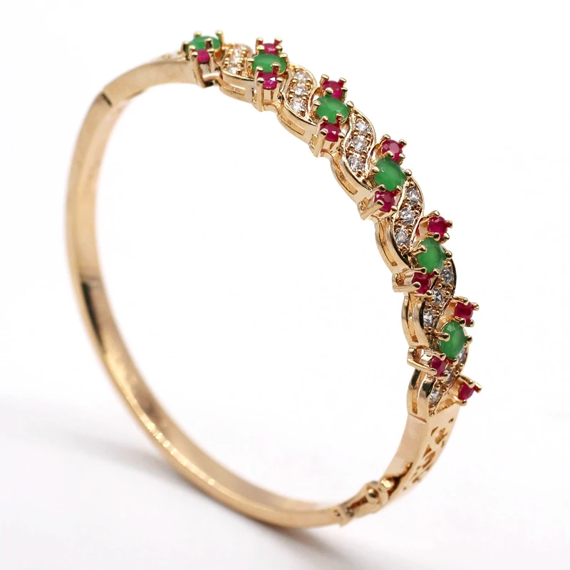 JINYAO Модный изысканный браслет из розового золота с натуральным цирконием ААА для