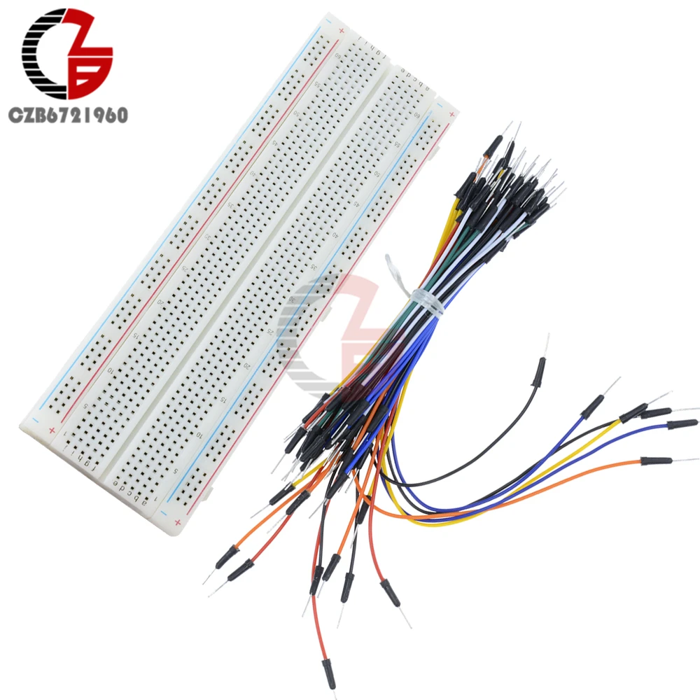 MB102 830 точки связи Пайки PCB макетная плата MB-102+ 65 шт. перемычки провода кабель