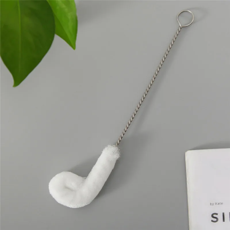 2 шт. нержавеющая сталь длинная ручка изогнутая тонкое волокно мягкая щетка для