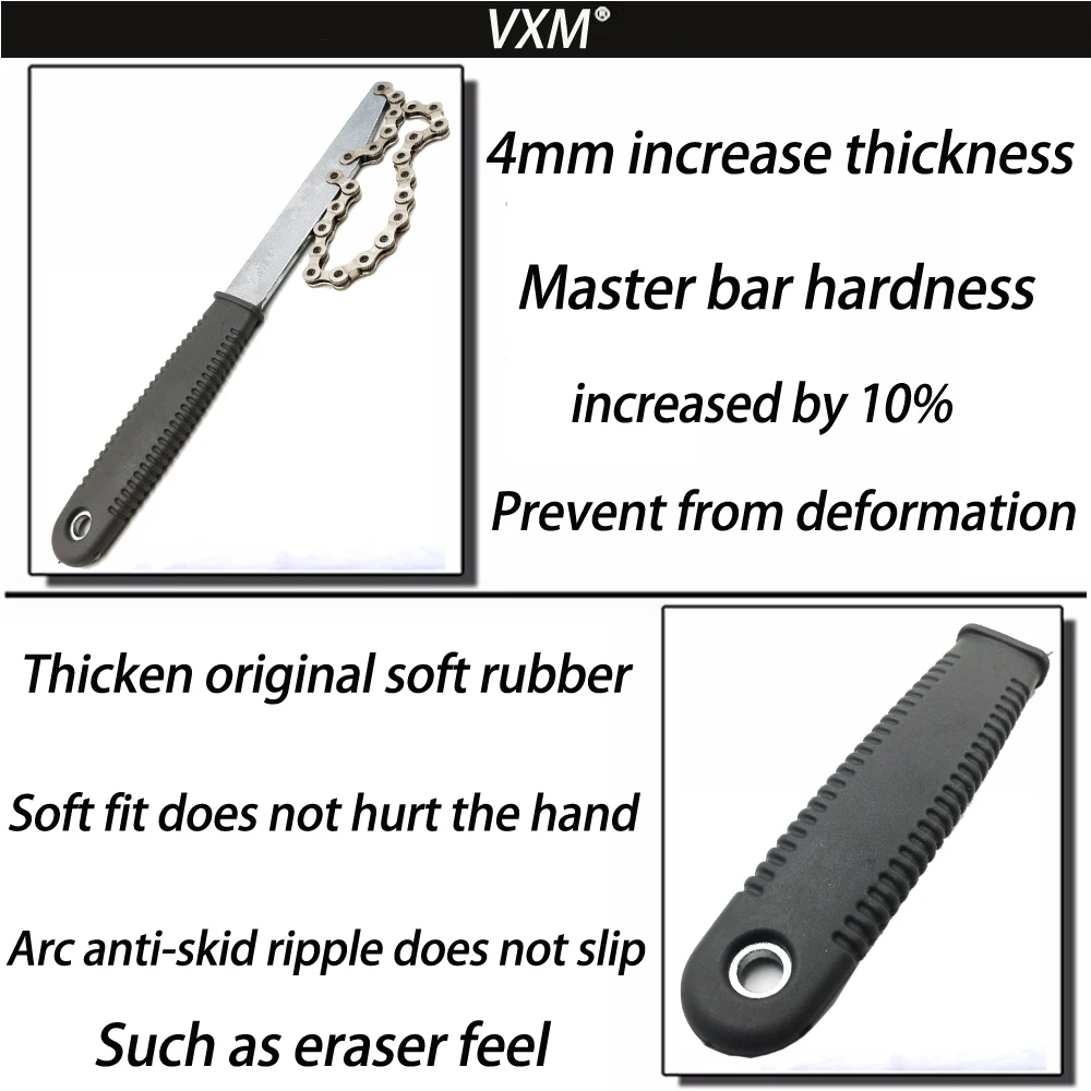 

VXM Bicycle Repair Freewheel Tools Kit for Shimano Cassette Remover Center Lock Disc Brakes Installer for 1/2" Drive Cycling