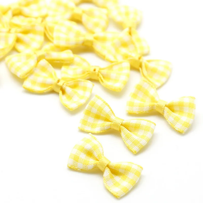 100 шт./лот атласная лента в клетку бант подарочная упаковка галстук бабочка для