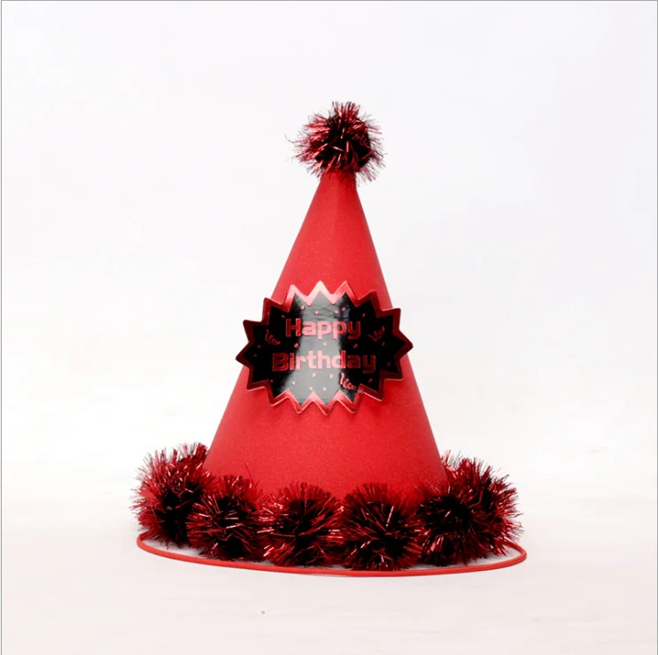 New Party Hat Adult Kindergarten Paper Furry Gold Silk Pearlescent Year-old Ball Cap | Дом и сад