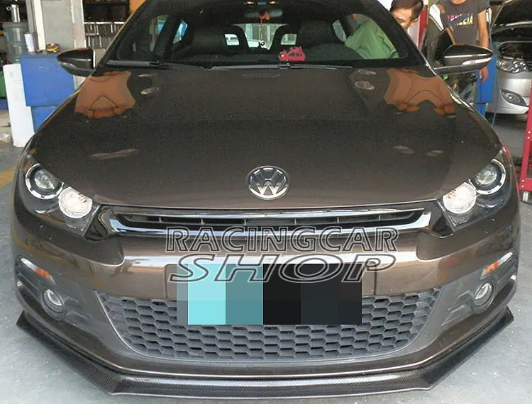 О стиль Настоящее углеродное волокно передний спойлер сплиттер для Фольксваген