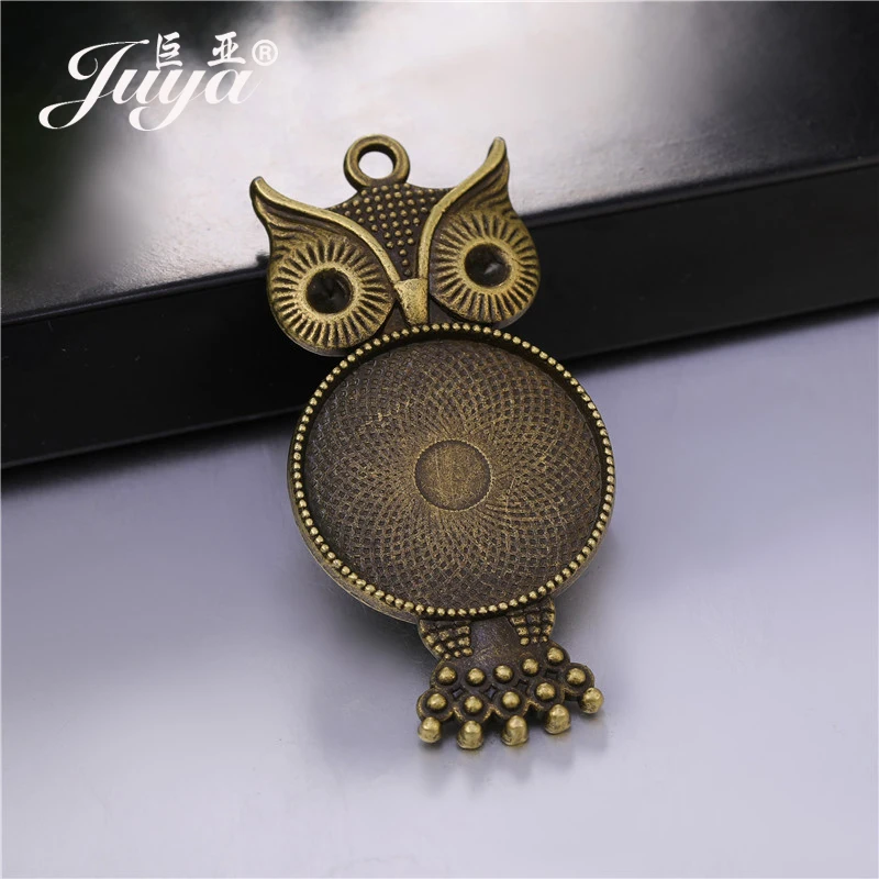 Оправа для кабошона в виде совы из цинкового сплава 5 шт./лот 25 мм|Ювелирная