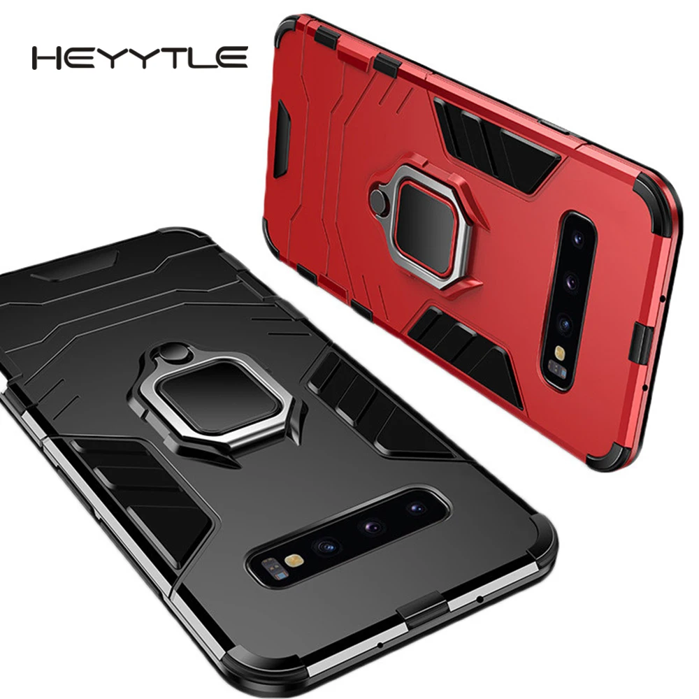 Heyytle Armor Shockproof Case For Samsung Galaxy S9 S8 Plus S7 edge A5 S10 Metal Magnet Ring Holder Note 8 9 Cover |