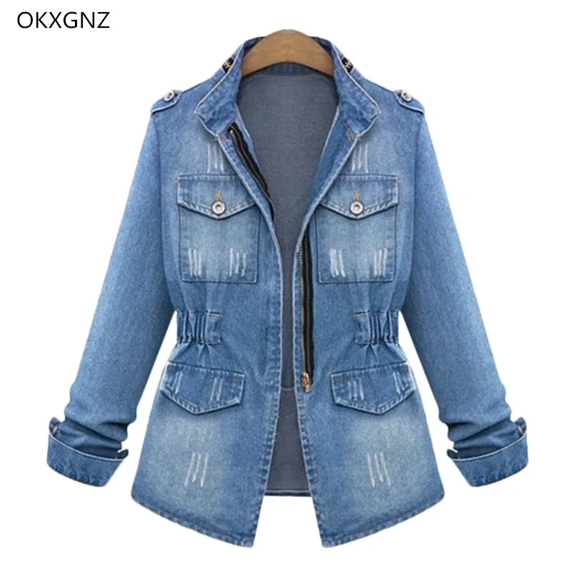 OKXGNZ джинсовая куртка в европейском стиле пальто женский весенний костюм с