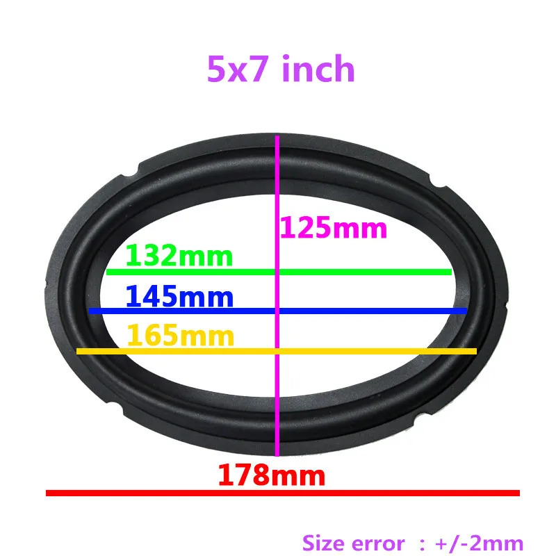 Новый 10 шт./лот = 5 пар 5*7 дюймов 5x7 &quotНЧ динамик ремонтные части/динамик резиновый