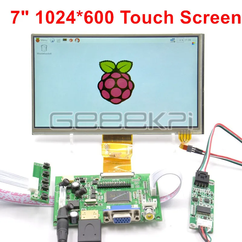 GeeekPi 7 дюймовый 1024*600 TFT ЖК модуль монитор резистивный сенсорный экран + плата