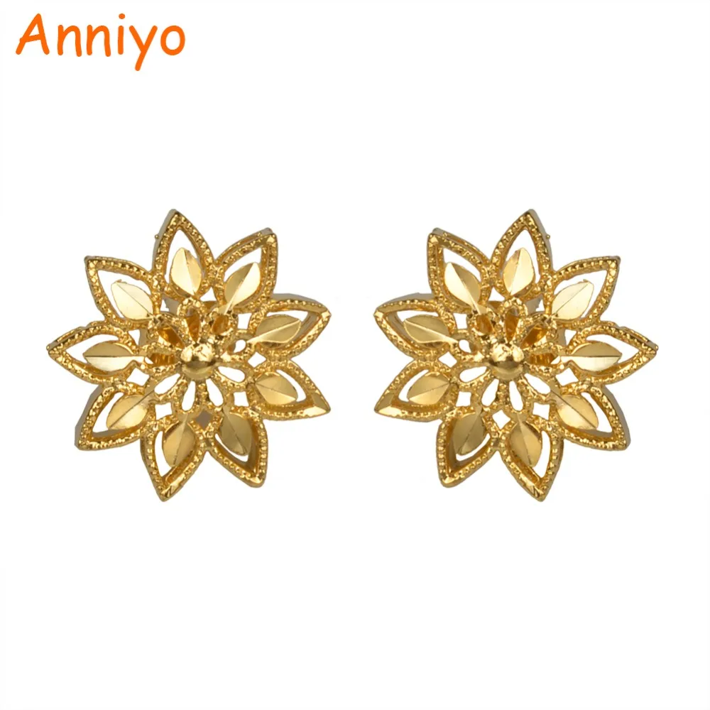 Anniyo маленькие цветочные серьги гвоздики для женщин/девушек золотого цвета
