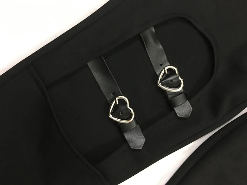 Женские облегающие брюки карандаш черные Соблазнительные в стиле рок/панк с