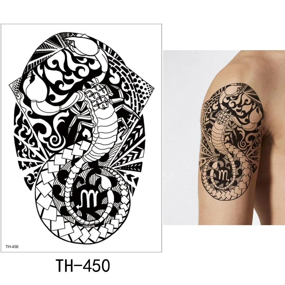 TH-450 Glaryyears 1 лист, временная татуировка, наклейка, модная Татуировка, Лев, флеш-тату, водонепроницаемый, маленькое боди-арт, для мужчин и женщин, TH Link 10 - Цвет: TH-450