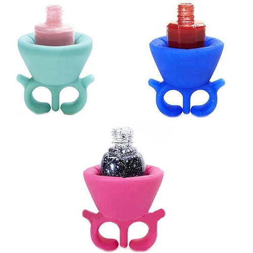 Silicone Nail Art Polish Holder Durable Wearable Finger Wear Bottle Stand | Красота и здоровье