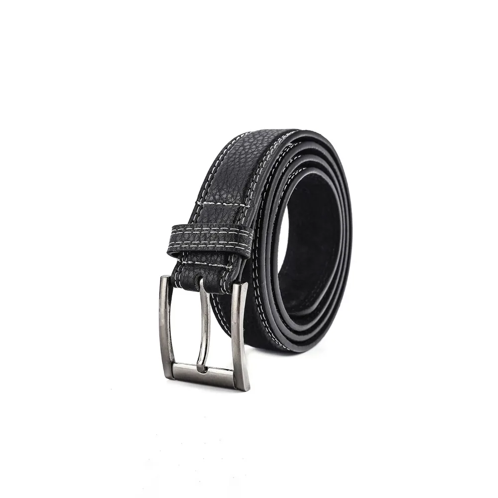 

SHANH ZUN Men Genuine Leather Dress Belt with Single Prong Buckle