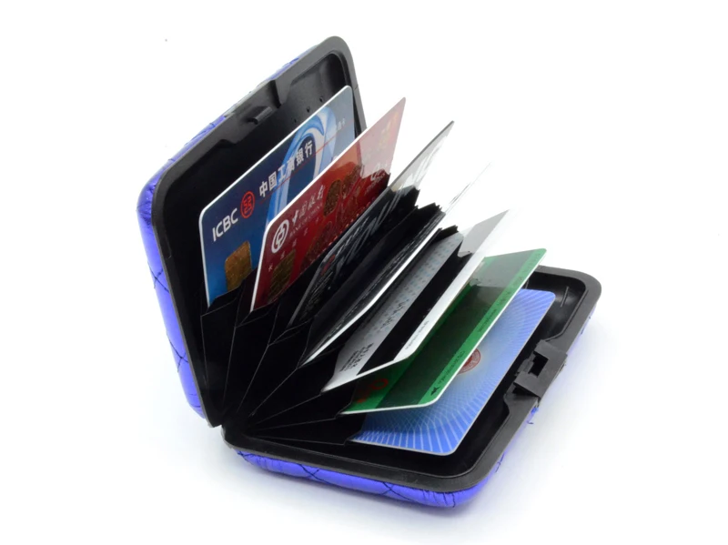 BONAMIE RFID Блокировка девушки алюминиевый кошелек для карт женщин Металл Бизнес Кредитная карта и ID держатель синий чехол для банковских карт для женщин