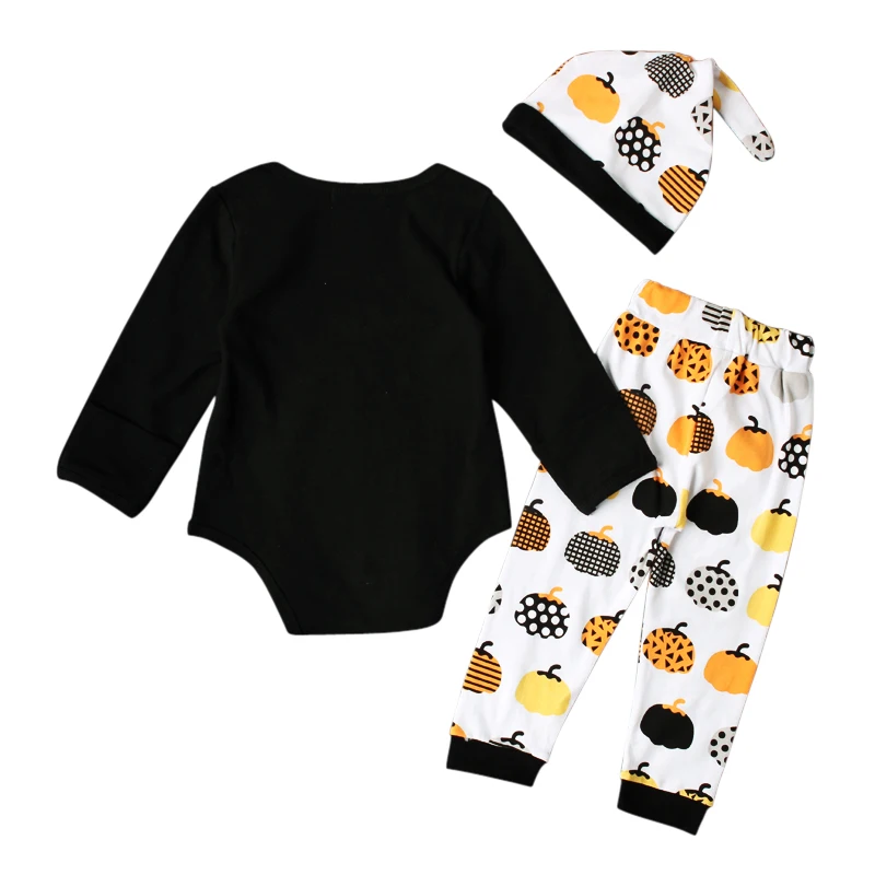 Черные топы с длинными рукавами для мальчиков одежда на Хэллоуин принтом тыквы