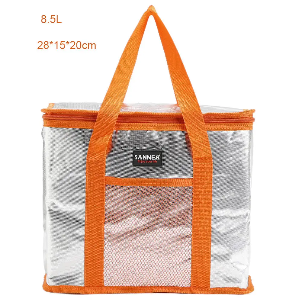 8.5L Orange SANNE, алюминиевая фольга, термальная, для женщин, карамельный цвет, кулер, сумки для льда, изолированная, сумка-холодильник для детей, студентов, еды, пикника, сумка-холодильник CL504 - Цвет: 8.5L Orange