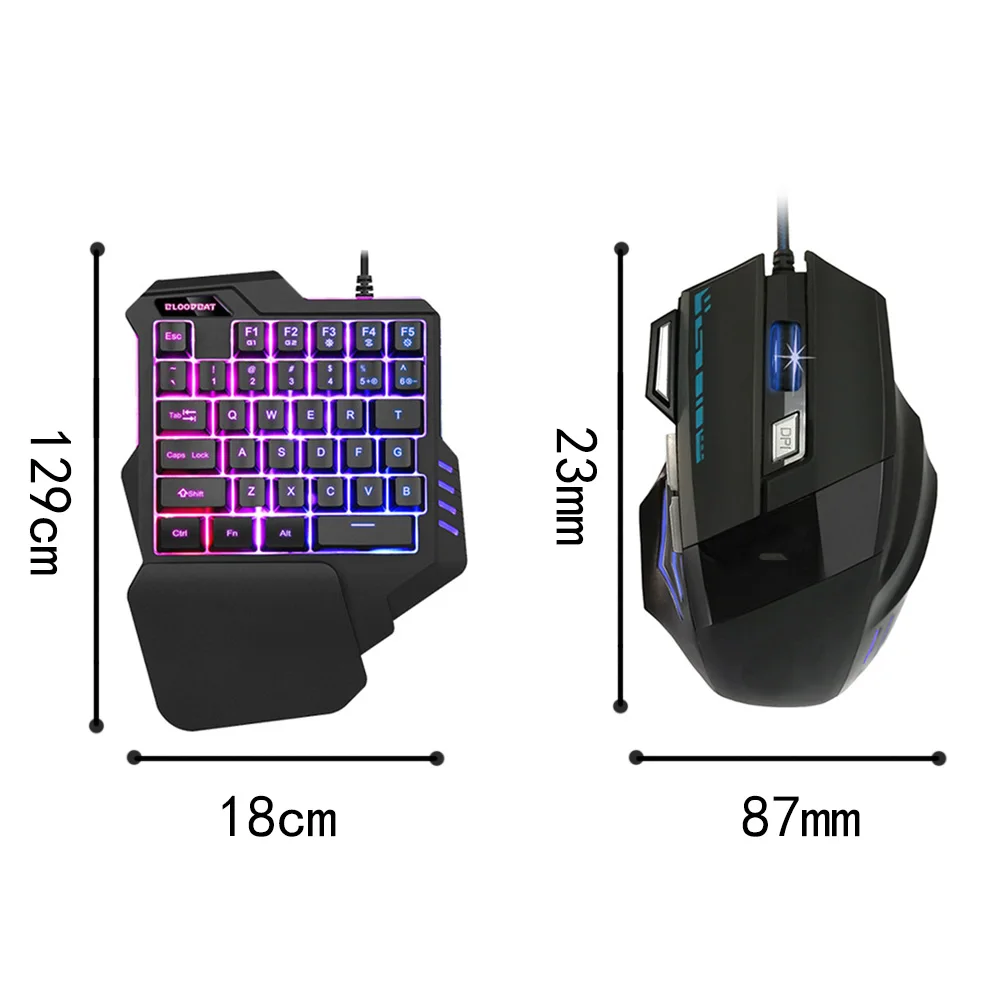 Home USB Powered Wired Single Hand Gaming Backlight Ergonomic For PC Laptop ABS Keyboard Mouse Set Stylish Smooth Office | Компьютеры и