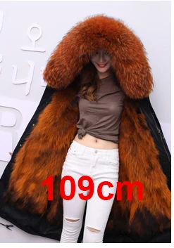 as photo Длинная зимняя куртка с подкладкой из натурального меха енота, женская верхняя одежда, толстые парки, пальто с воротником из натурального меха енота с меховыми манжетами - Цвет: as photo