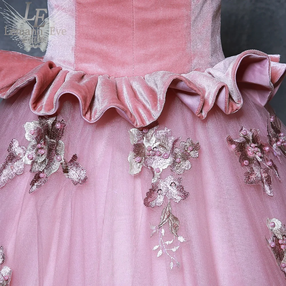 100% настоящий розовый бархат и вуаль рококо бальное платье суд средневековое