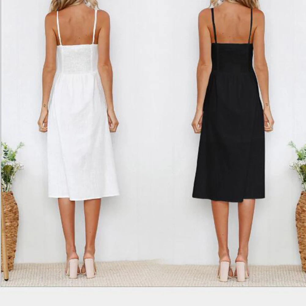 Повседневный винтажный сарафан женское летнее платье 2019 Бохо сексуальное миди