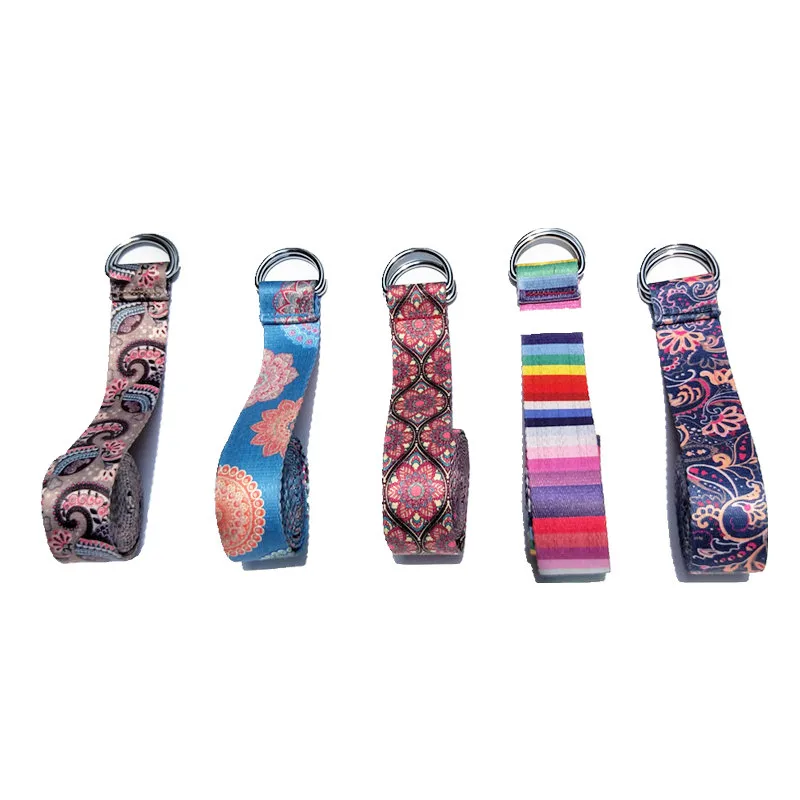 Yoga Stretch Strap D-Ring Belt Fitness Exercise Gym Rope Figure Waist Leg Resistance Bands Belts | Спорт и развлечения