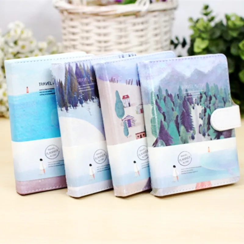 Милые канцелярские принадлежности кожаный блокнот пустые цветные страницы