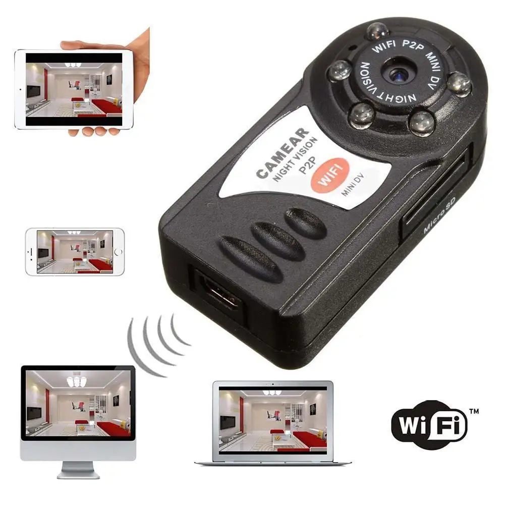 Câmera de Segurança para Android Cartão de 32 gb + Wi-fi ip sem Fio Mini-dv Night Vision Ios