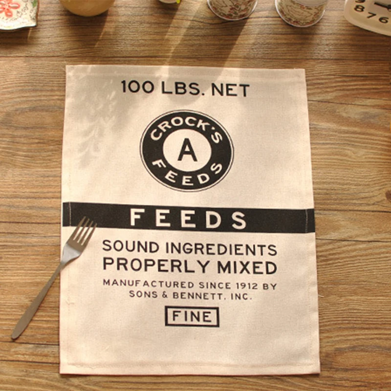 1 шт.. Европейский льняной хлопковый Настольный коврик Экологичные буквенные