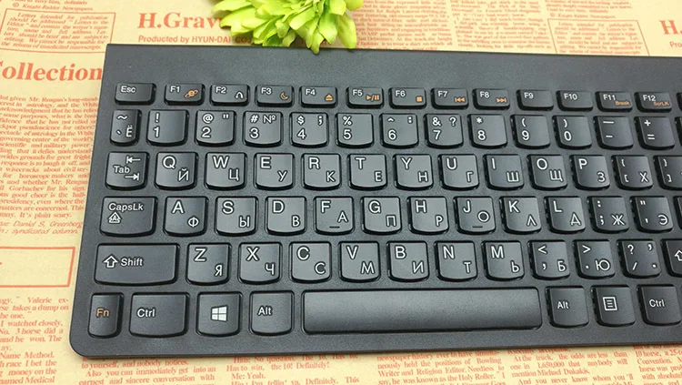 Оригинальная Беспроводная русская клавиатура и мышь комплект для Lenovo мыши дома