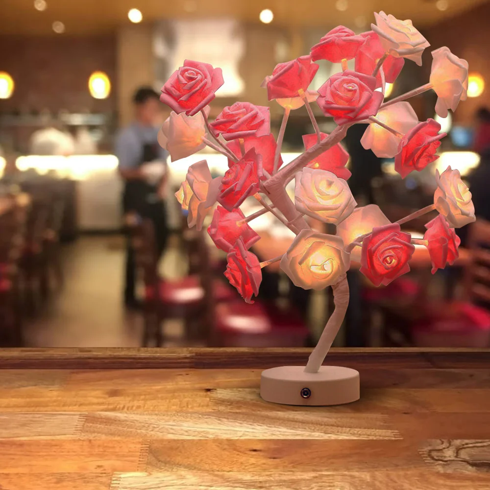 Светодиодная настольная лампа LightMe с цветами и розами для украшения комнаты