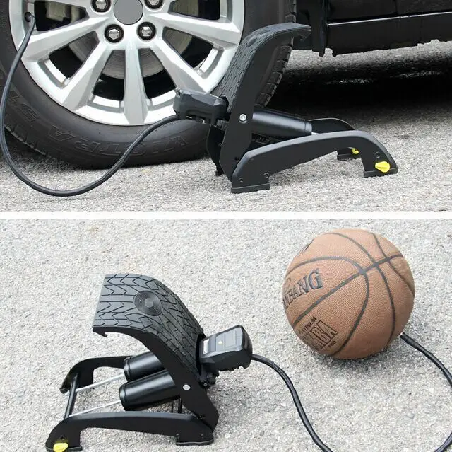 Переносной двойной велосипедный воздушный насос портативный ножной для