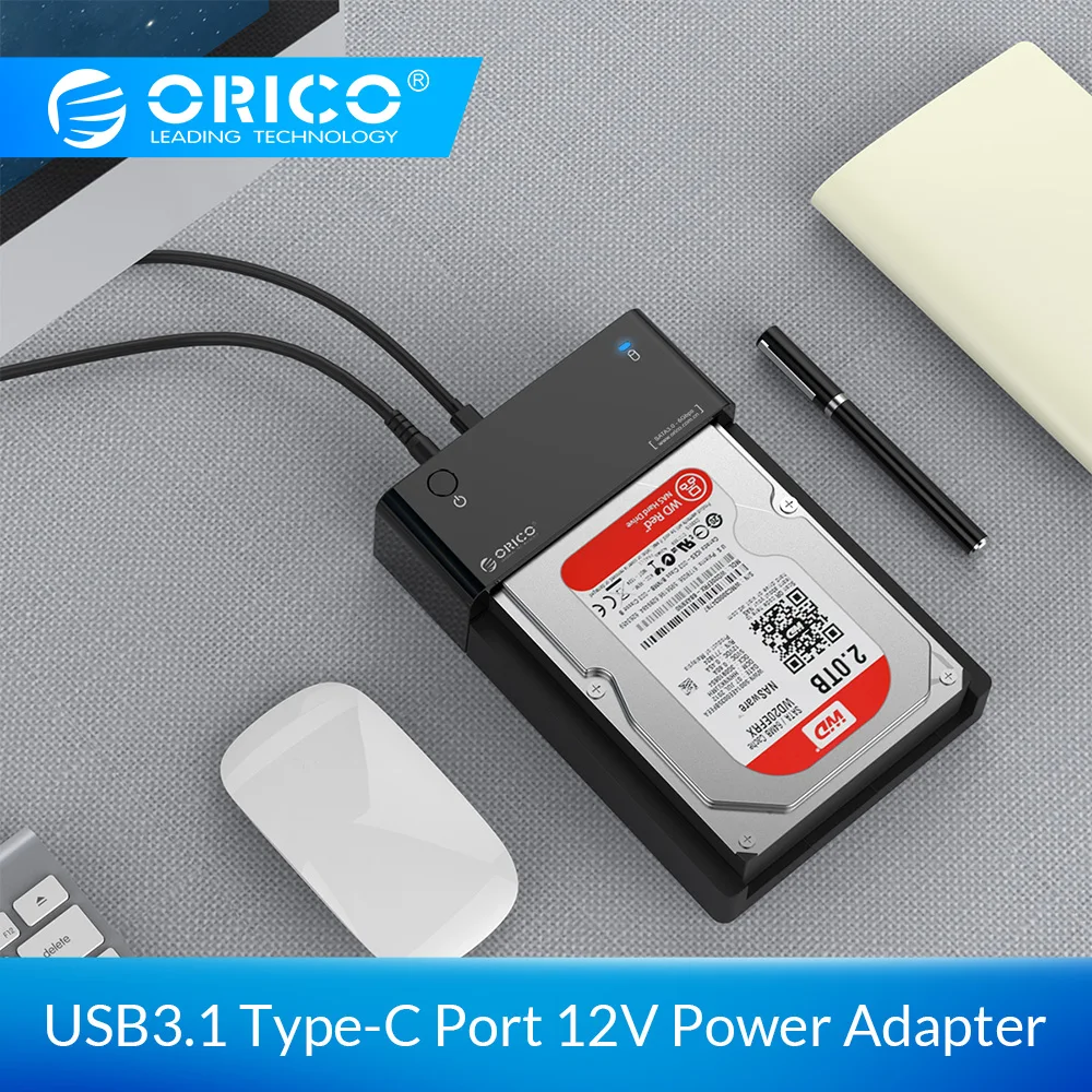 Док станция ORICO 6518C3 2 5/3 5 дюйма с портом USB 3 1 type C адаптер питания 12 В (без жесткого