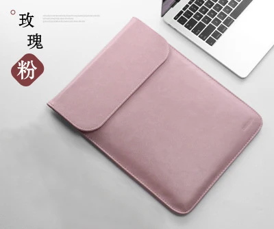 PU pink Матовая сумка для ноутбука из искусственной кожи для женщин и мужчин 11, 12, 14, 15, 15,6, для Macbook Air 13, чехол для Xiaomi, samsung, lenovo, чехол для ноутбука - Цвет: PU pink