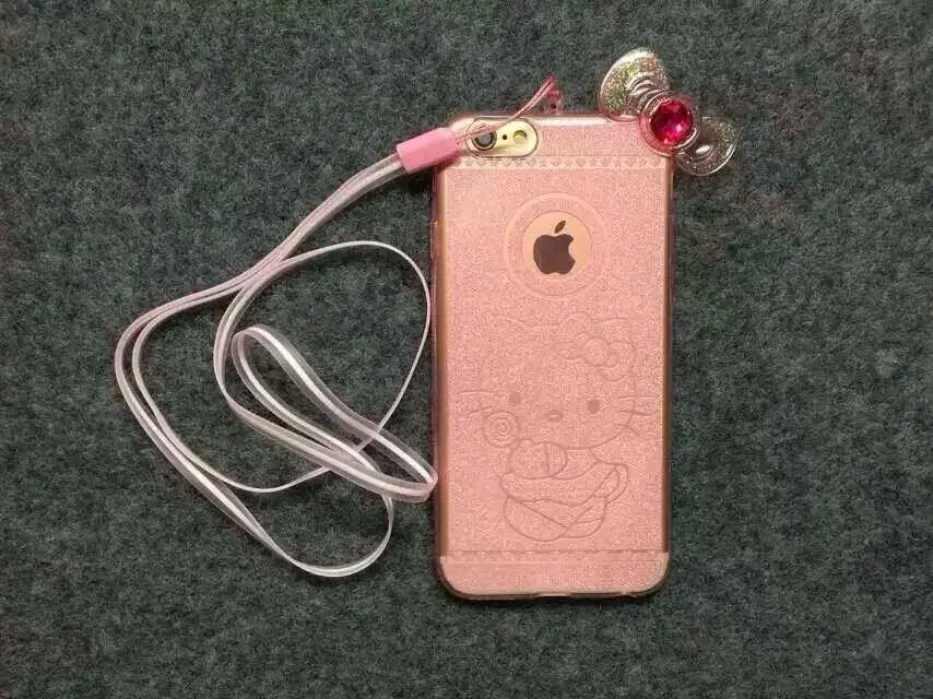 For Apple iphone 6 Plus 5.5'' Inch glitter phone cover case Cute Cartoon Hello Kitty Soft TPU Case Cover for iPhone |