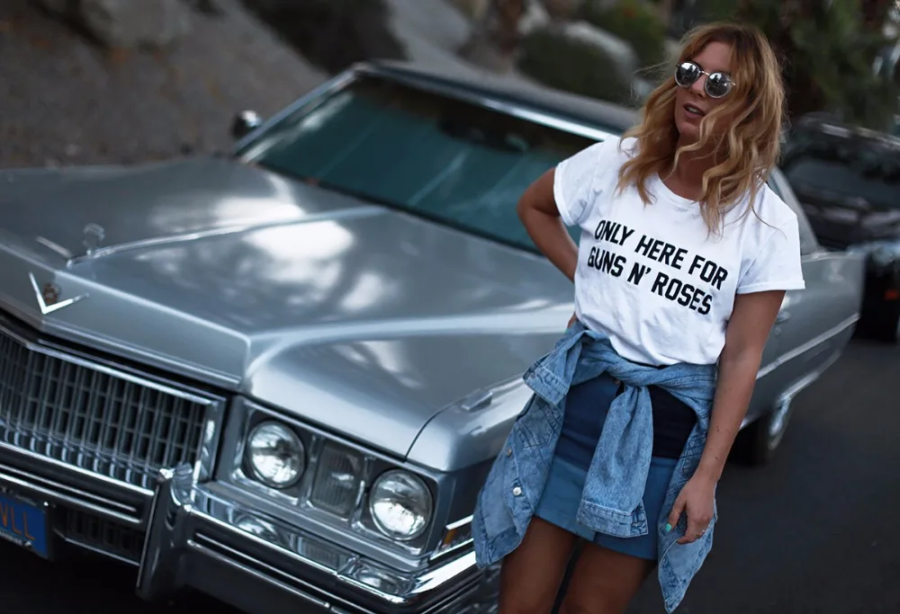 Здесь только для GUNS N' ROSES футболка с принтом буквами Женская пикантная обувь из