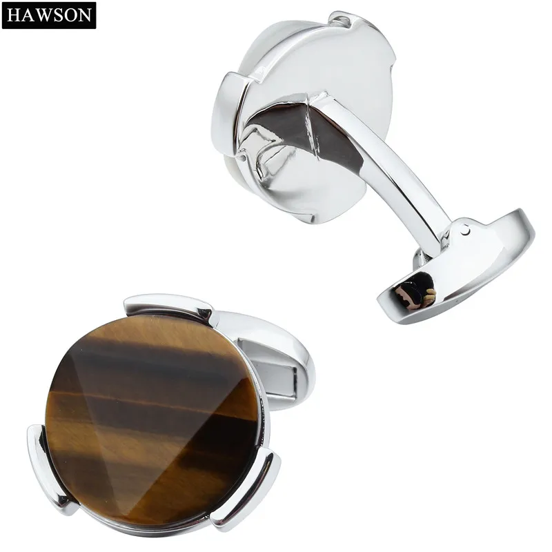 HAWSON тигровый глаз камень запонки для мужчин модные ювелирные изделия подарки|stone